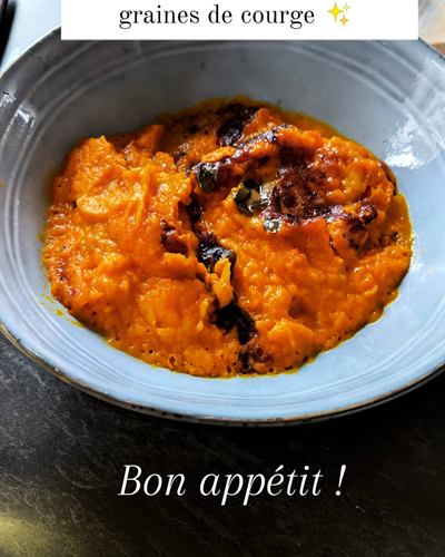 Gratin de potiron au parmesan et graines de courge