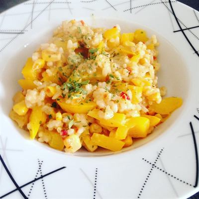 Risotto aux légumes colorés