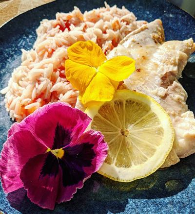 Daurade au citron et riz à la tomate
