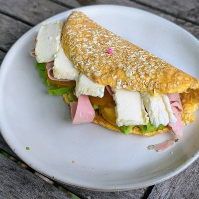 Wrap protéiné à l'œuf et aux flocons d'avoine