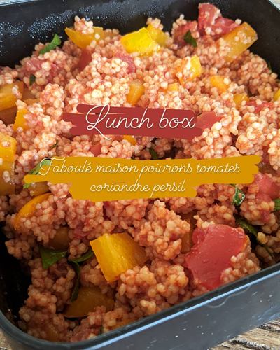 Taboulé maison poivrons, tomates et herbes