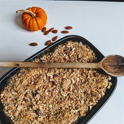 Crumble de potiron aux noisettes et parmesan