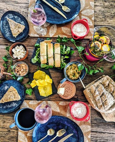 Brunch maison coloré, sans œufs