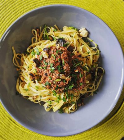 Linguine sauce romanesco et champignons