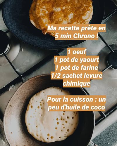 Pancakes en 5 minutes chrono, cuits à l'huile de coco