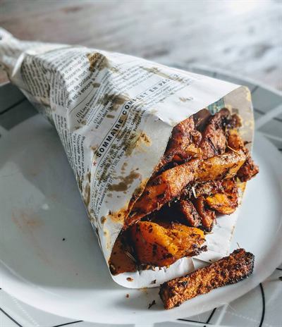 Frites de courge et butternut au four