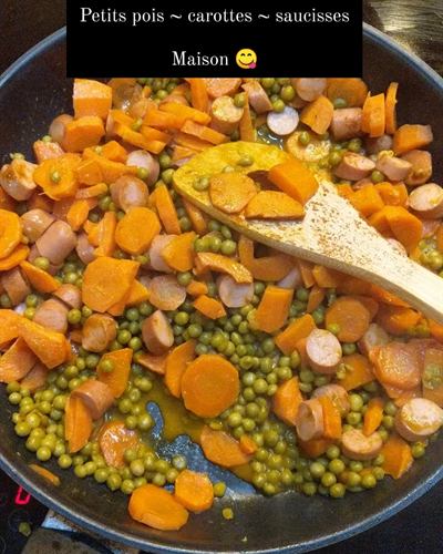 Le fameux petits pois-carottes-saucisses maison