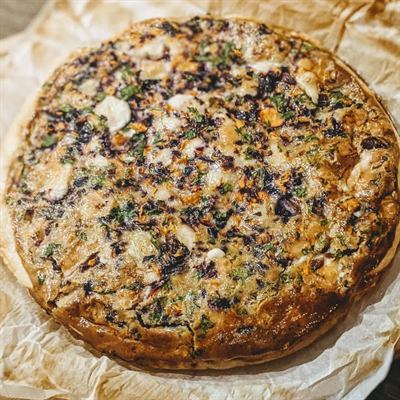 Quiche carottes anciennes, persil frais et saint-nectaire