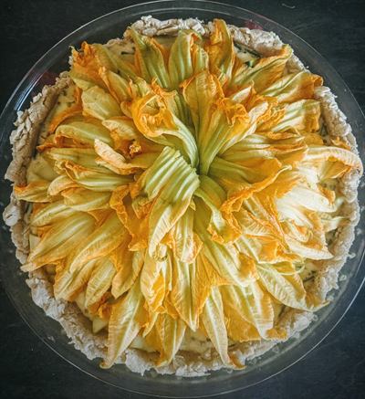 Tarte aux fleurs de courgette