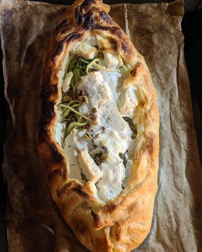 Tourte feta et spaghetti de courgette