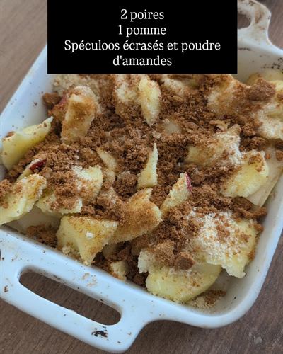 Poêlée de poires et pomme au spéculoos et amandes