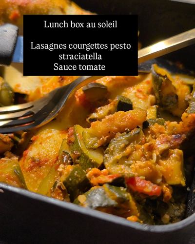 Lasagnes courgettes, pesto et stracciatella