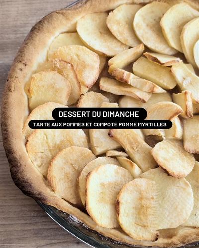 Tarte aux pommes et compote pomme-myrtille
