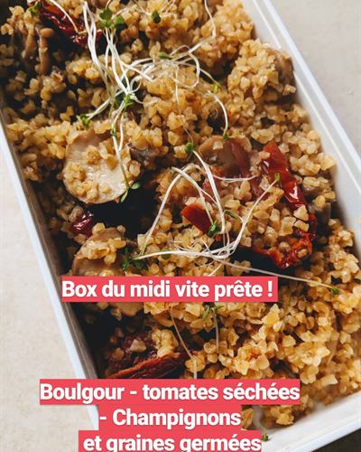 Box boulgour, tomates séchées et champignons