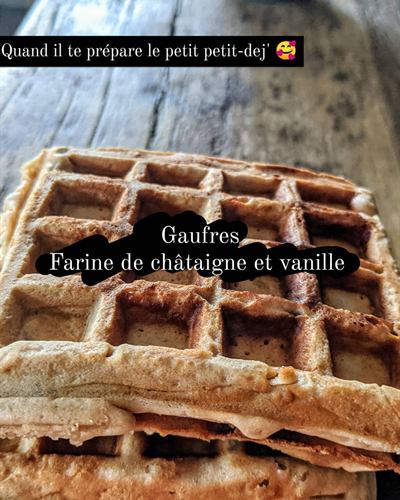 Gaufres à la farine de châtaigne et vanille