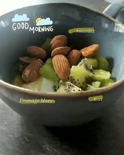Bol « good morning » fromage blanc, kiwi et amandes