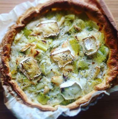 Tarte feuilletée aux poireaux et chèvre