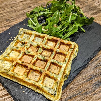 Gaufres épinard-parmesan