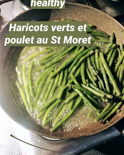 Haricots verts et poulet au fromage frais