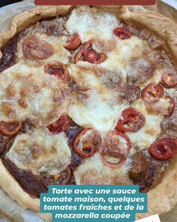 Tarte tomate et mozzarella faite à quatre mains