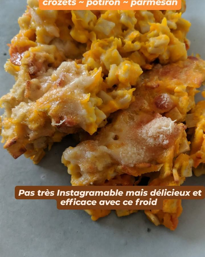 Gratin de crozets au potiron et parmesan