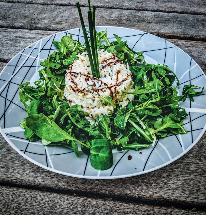 Risotto à la menthe et à la ciboulette
