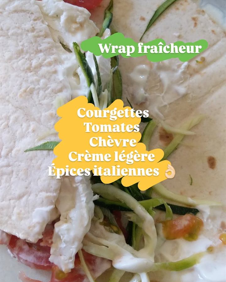 Wrap fraîcheur courgettes, tomates et chèvre aux épices italiennes
