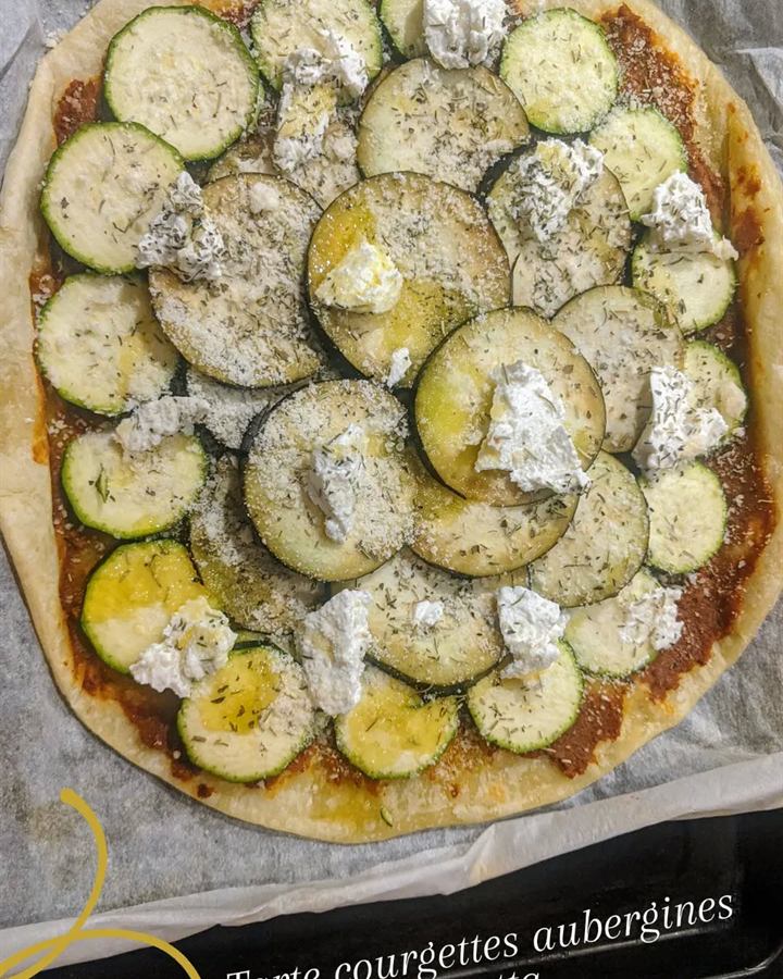 Tarte courgettes, aubergines et ricotta