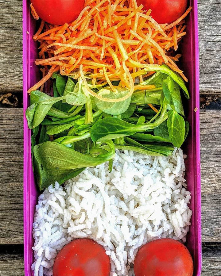 Lunch box fraîcheur riz basmati et carottes râpées