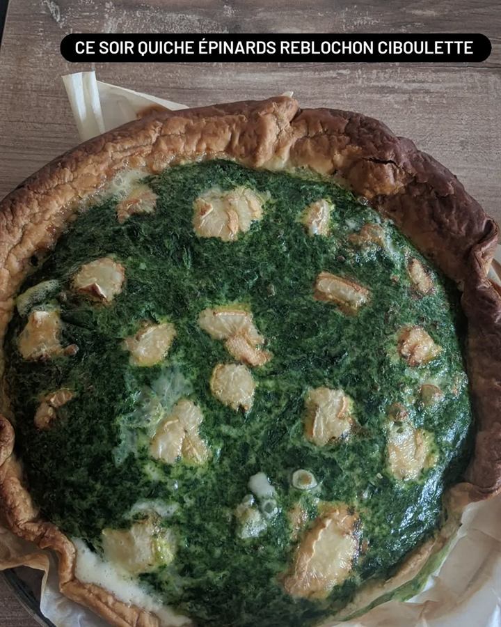 Quiche épinards, reblochon et ciboulette