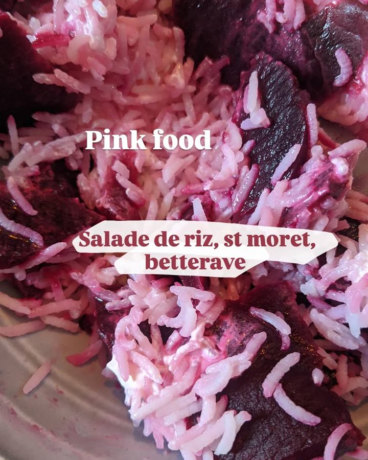 Pink food : salade de riz, fromage frais et betterave