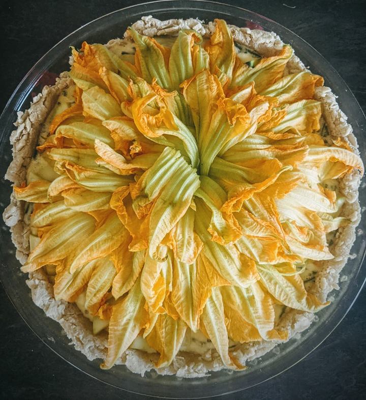 Tarte aux fleurs de courgette