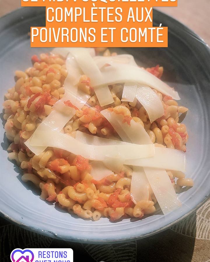 Coquillettes complètes aux poivrons et comté