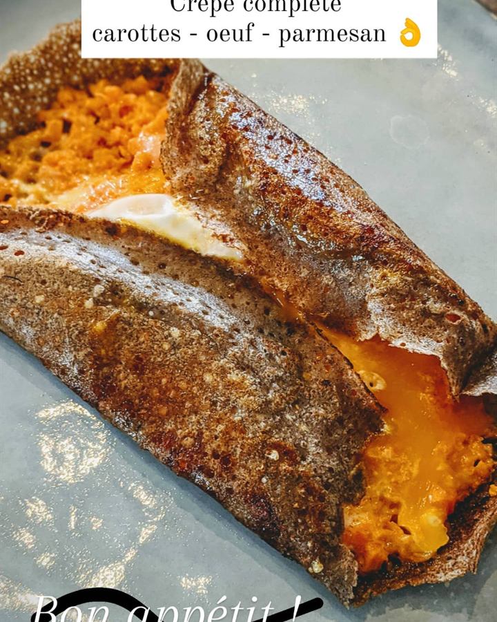 Crêpe complète carottes, œuf et parmesan