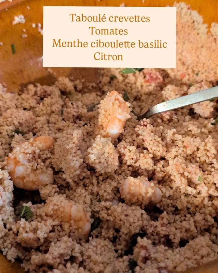 Taboulé de crevettes aux herbes et au citron