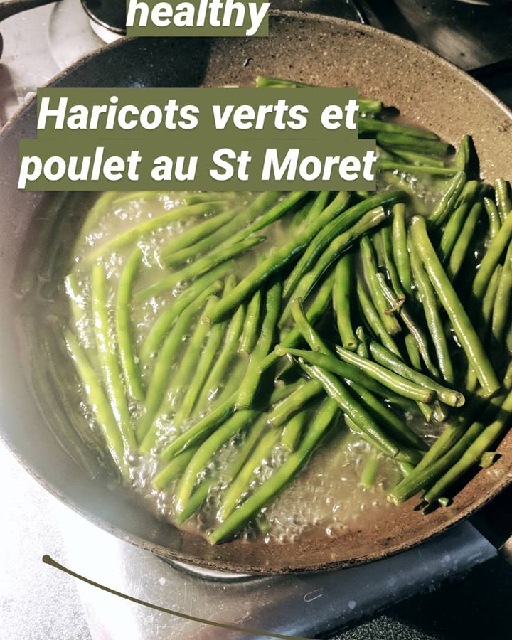 Haricots verts et poulet au fromage frais