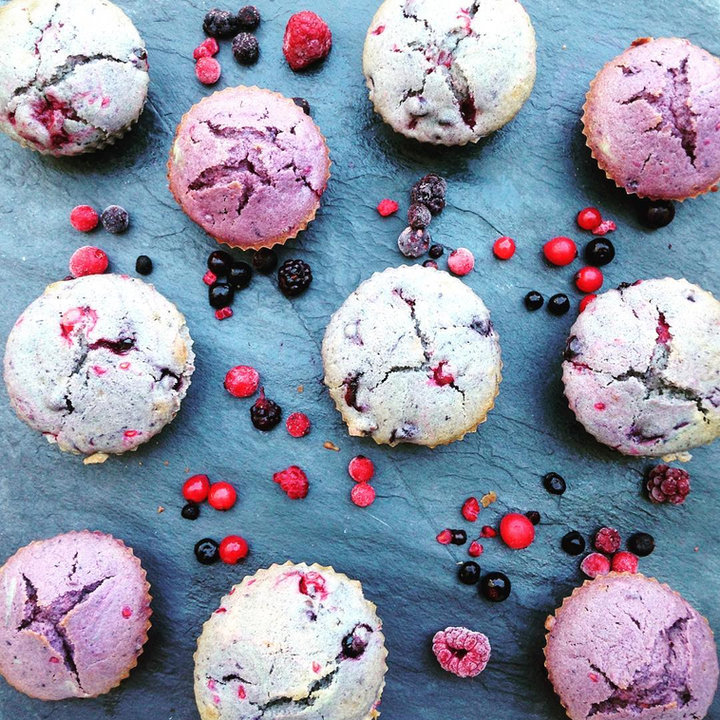 Muffins aux fruits rouges