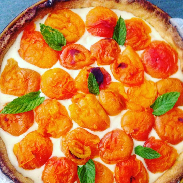 Tarte à l'abricot ~ menthe et vanille